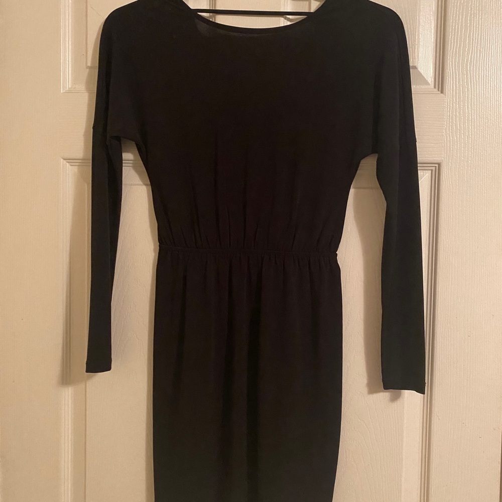 Black plunge back dress